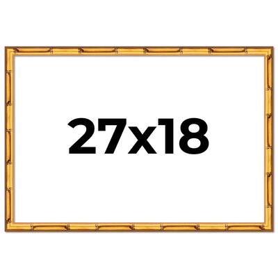 27x18 Frame Gold Bamboo Picture Frame Modern Photo Frame Includes UV Acrylic Shatter Guard Front Acid Free Foam Backing Board