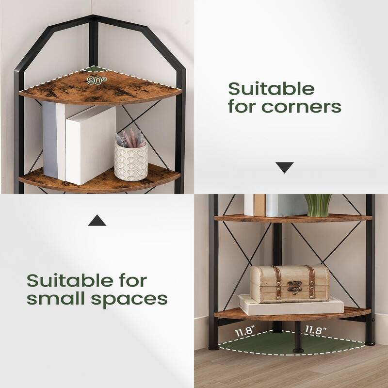 47.6" Corner Shelf - 11.8"D x 11.8"W x 47.6"H