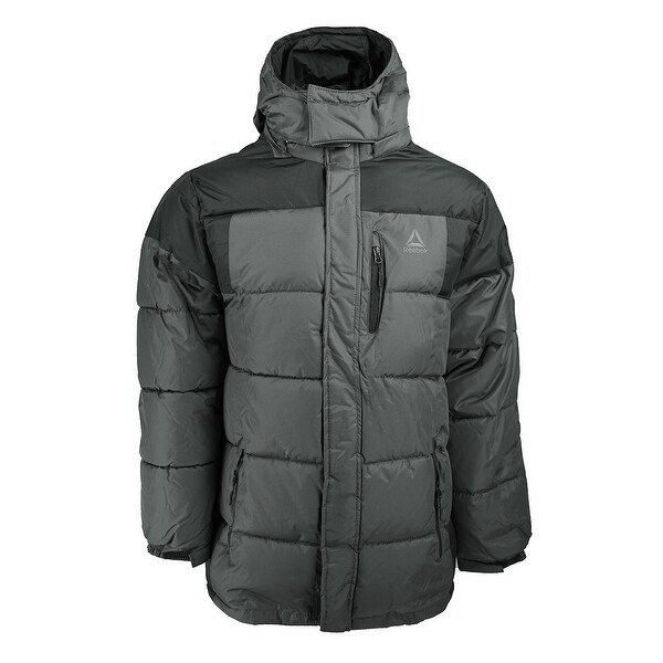 Reebok men's heavy weight hooded bubble jacket clearance