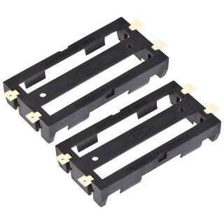 Uxcell 2-Slot 18650 Battery Storage Case Box With Cover (2-Pack) - Black Plastic
