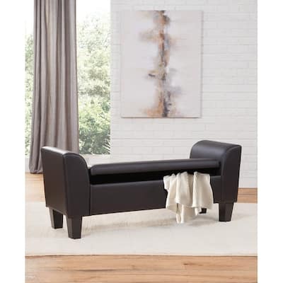 Grafton Home Claire Upholstered Transitional Storage Bench