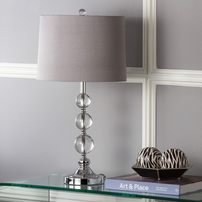 SAFAVIEH Lighting 27-inch Keeva Clear Crystal Table Lamp (Set of 2). - 14" W x 14" D x 27" H