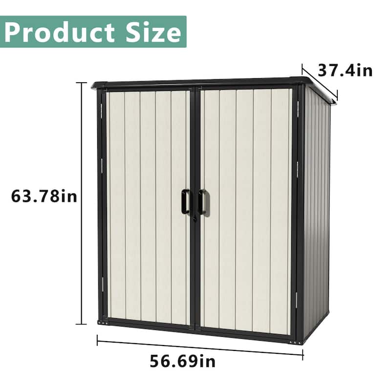 5.0'x3.1'Resin Outdoor Storage Shed with Lockable Door