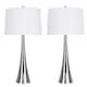 Option Polished Nickel/White Linen Shade