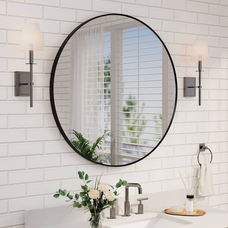 Modern Bathroom Wall Mounted Anodized Aluminum Framed Wall Vanity Mirror