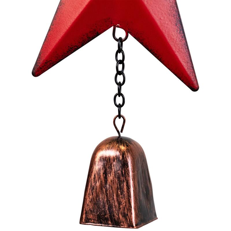 Metal Stars and Bell Hanging Patriotic Wind Chime Decoration - 26" - Multi