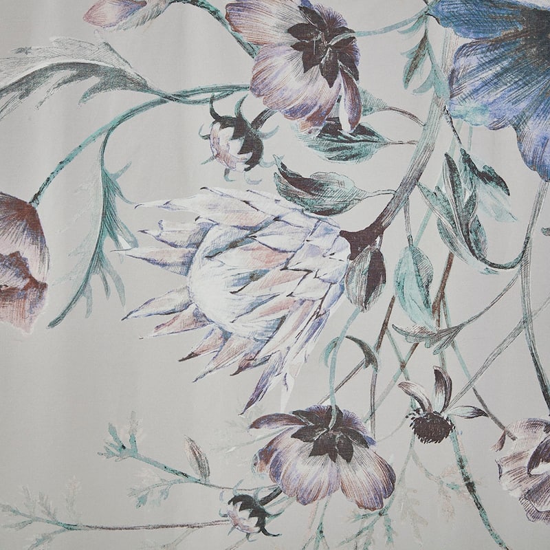 Floral Printed Cotton Shower Curtain