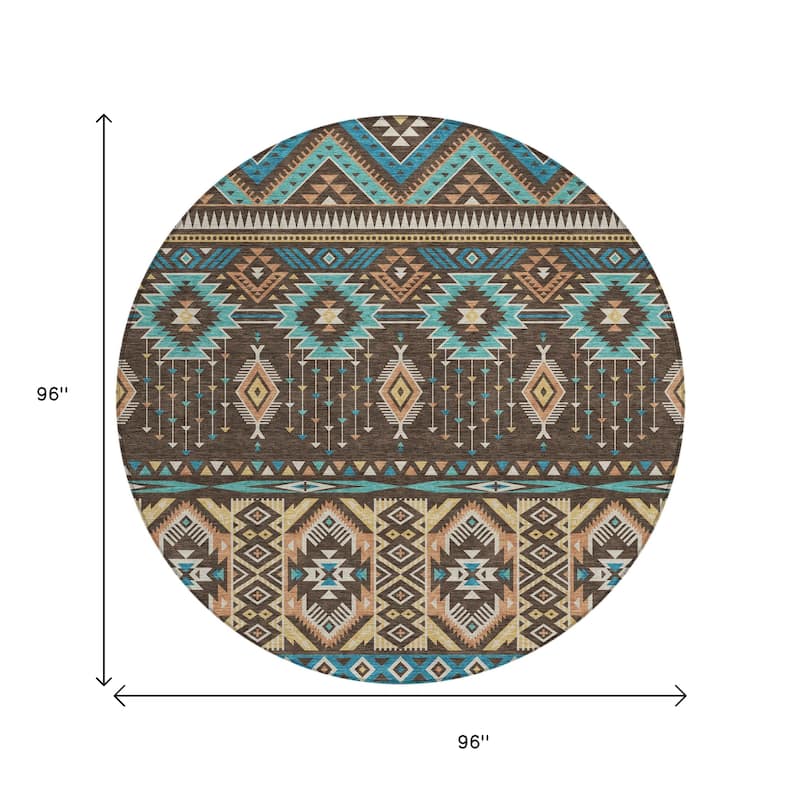 HomeRoots Aztec Transitional Rectangle Outdoor Rug