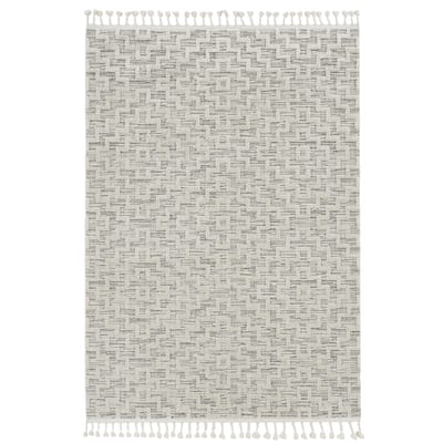 The Curated Nomad Roehamp Textured Moroccan Rug with Fringe