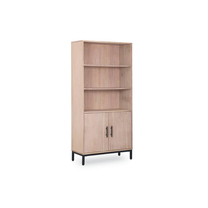 Rye Studio Cassia Home Office Bookcase in Mountain White Wood Veneer - Natural