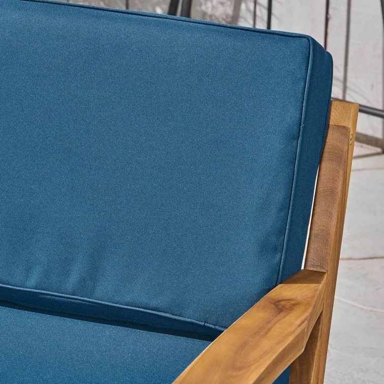 Roomfitters Grenada Solid Acacia Wood Outdoor Club Chair with Cushions