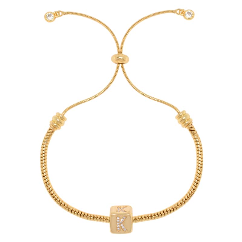 Victoria Townsend Gold Plated Initial Adjustable Bracelet - K