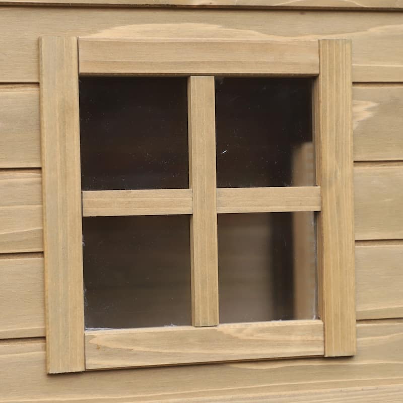 PawHut 69" Outdoor Wooden Chicken Coop Hen House with Nesting Box and Run