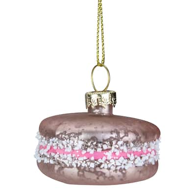 2" Macaroon with Sugar Glass Christmas Ornament