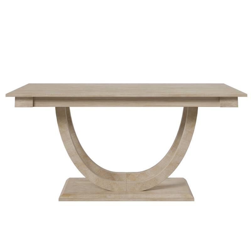 Upholstered Bench and Four Upholstered Chairs with Wooden Backrest, Elegant Rectangular Dining Table Set