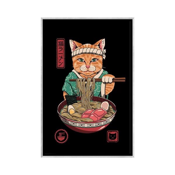 slide 2 of 15, iCanvas "Neko Ramen" by Vincent Trinidad Framed Silver - 40x26