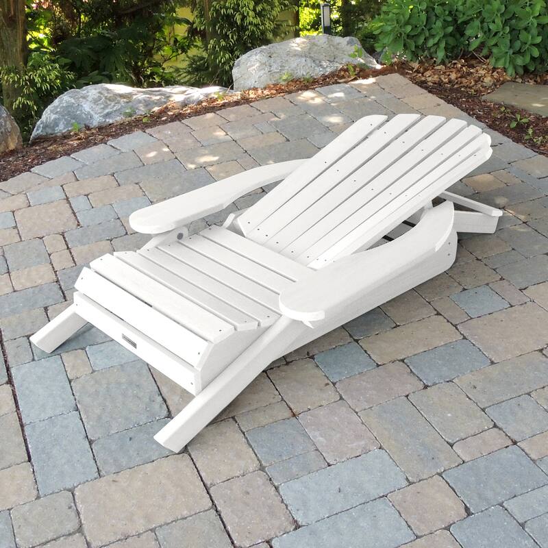 Eco-friendly Synthetic Wood Folding and Reclining Adirondack Chair