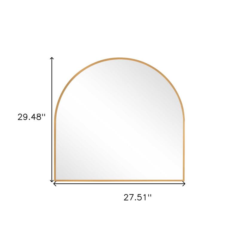 HomeRoots 29" Gold Metal Arch Framed Accent Mirror - 27.51 in. x 29.48 in. x 1.57 in.