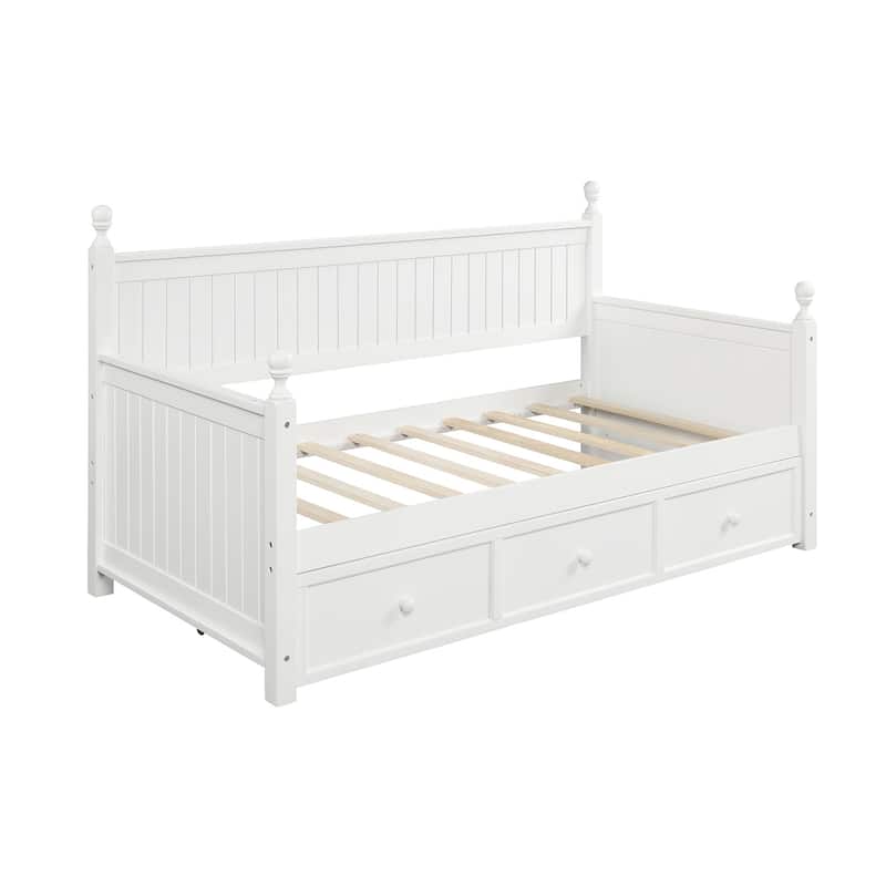 Wood Daybed with Three Drawers ,Twin Size Daybed,No Box Spring Needed