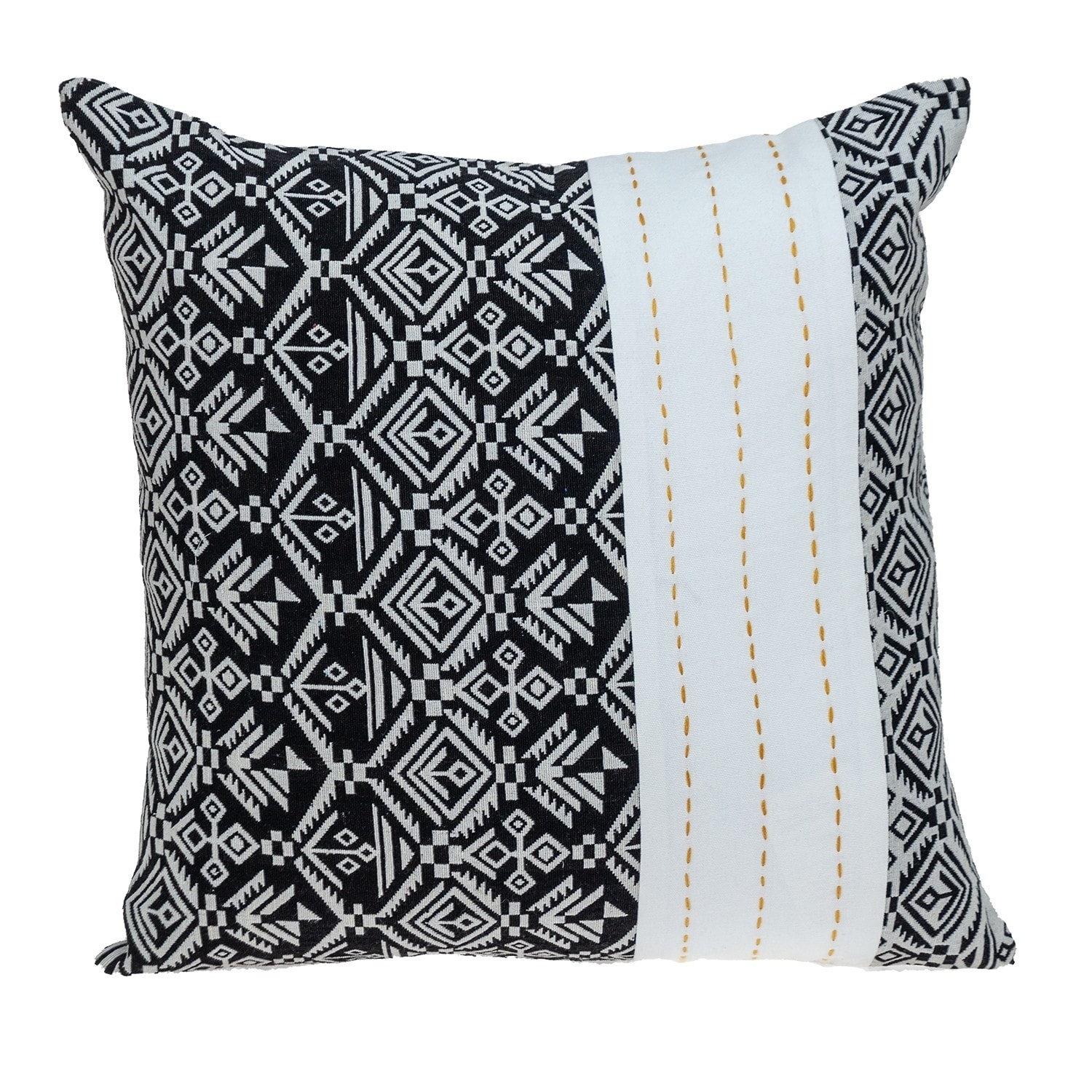 Black and White Modern Throw Pillow 20 x 20 x 5 Single
