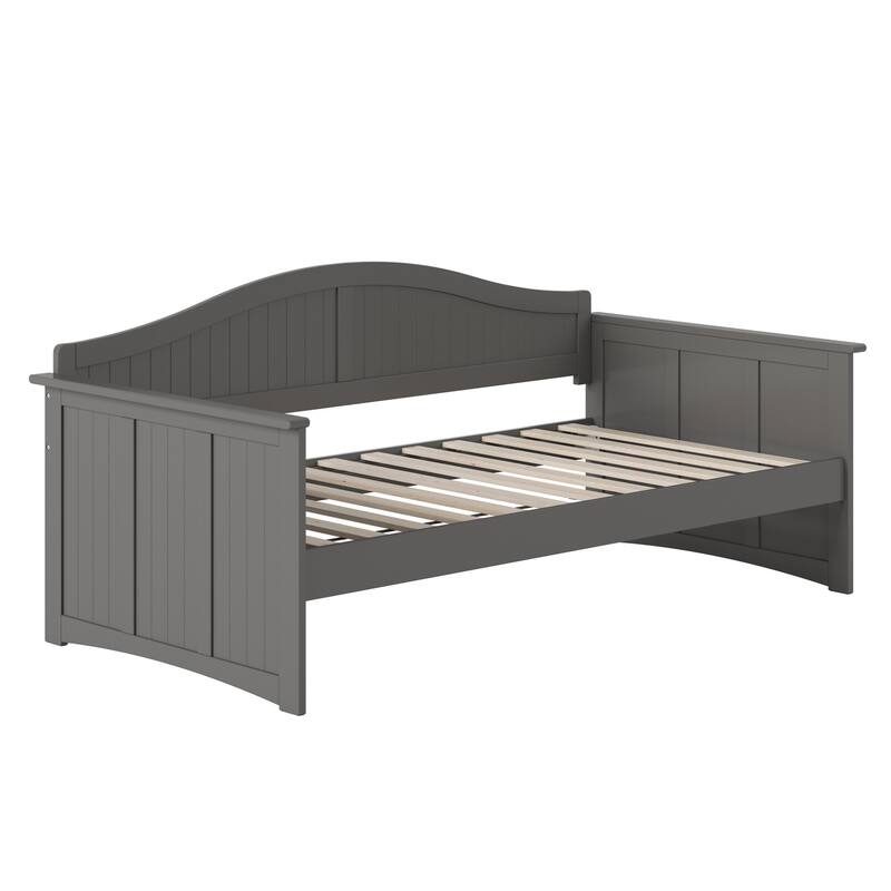 Rustic Grey Daybed - Twin Wood Frame - 78.75" Daybed with Beadboard Design - Cozy Guest Bed