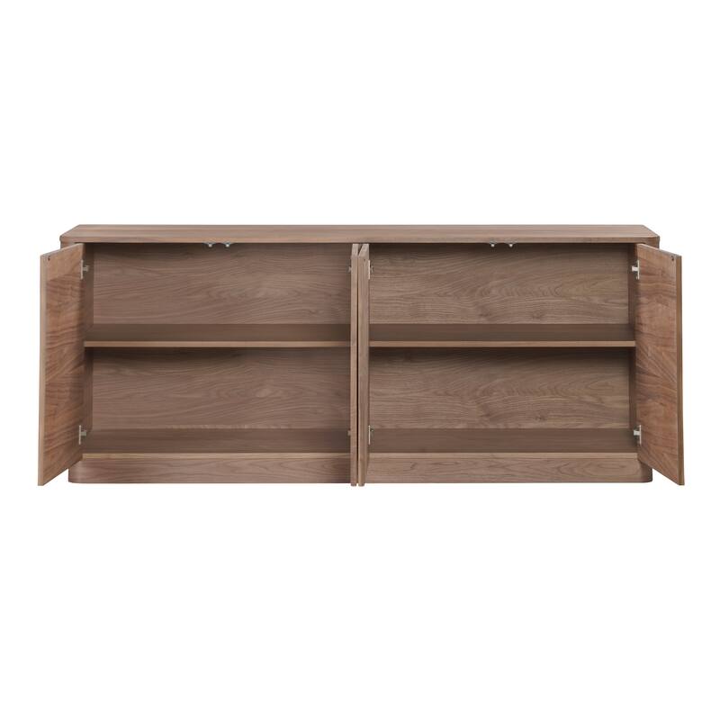 Title: NADAAL STUDIOS Odette Sideboard, Walnut Veneer with Rubber Wood Base, 3 Doors, 2 Drawers, Brown