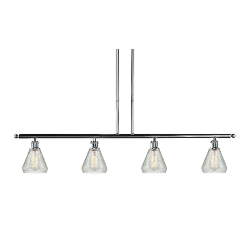 Innovations Lighting Conesus 4 Light 48" Wide Linear Chandelier - Polished Chrome / Clear Crackle