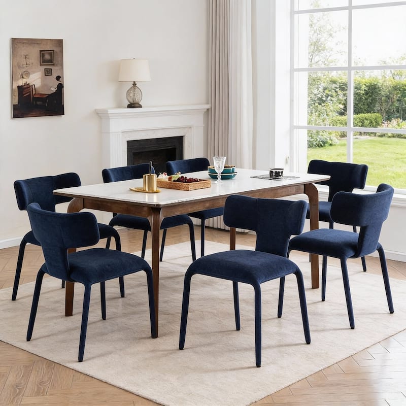 Modern Dining Chairs Set of 2, 18.9"Wx18.5"D Contemporary Fabric Side Chairs