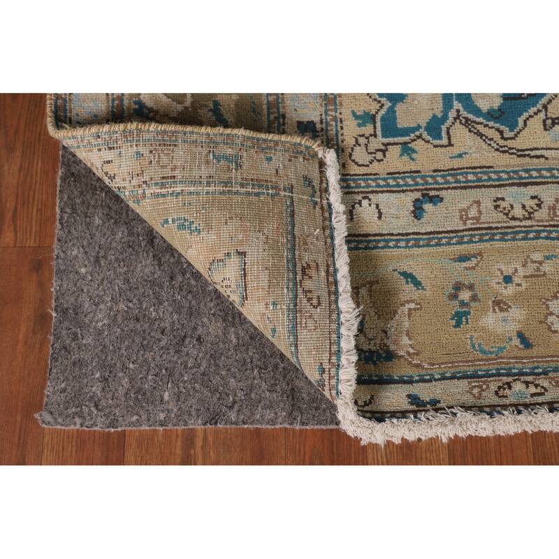 Distressed Tabriz Persian Vintage Area Rug Handmade Wool Carpet - 6'8"x 10'2"