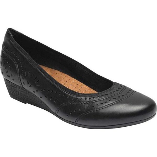 Rockport Women's Cobb Hill Judson Perf Pump Black Full Grain Leather