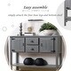 preview thumbnail 7 of 10, 48'' Solid Wood Console Table with Storage Drawers and Cabinets, Antique Grey