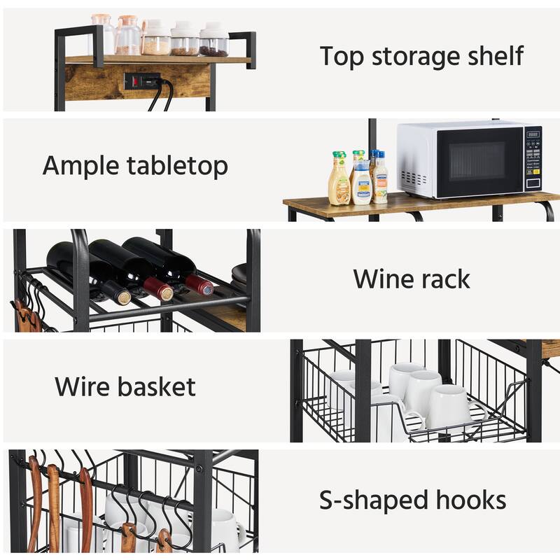 Yaheetech 55" Baker's Rack Free Standing Utility Storage Shelf
