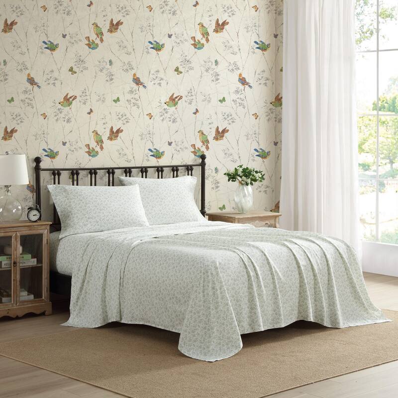 Laura Ashley Soft & Silky Sateen Printed Cotton Sheet Set