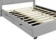 preview thumbnail 13 of 13, Teddy Fleece Upholstered Wingback Bed Frame wPull-out Trundle Bed, LED Light Bars and 2 Drawers, Modern Platform Bed for Bedroom