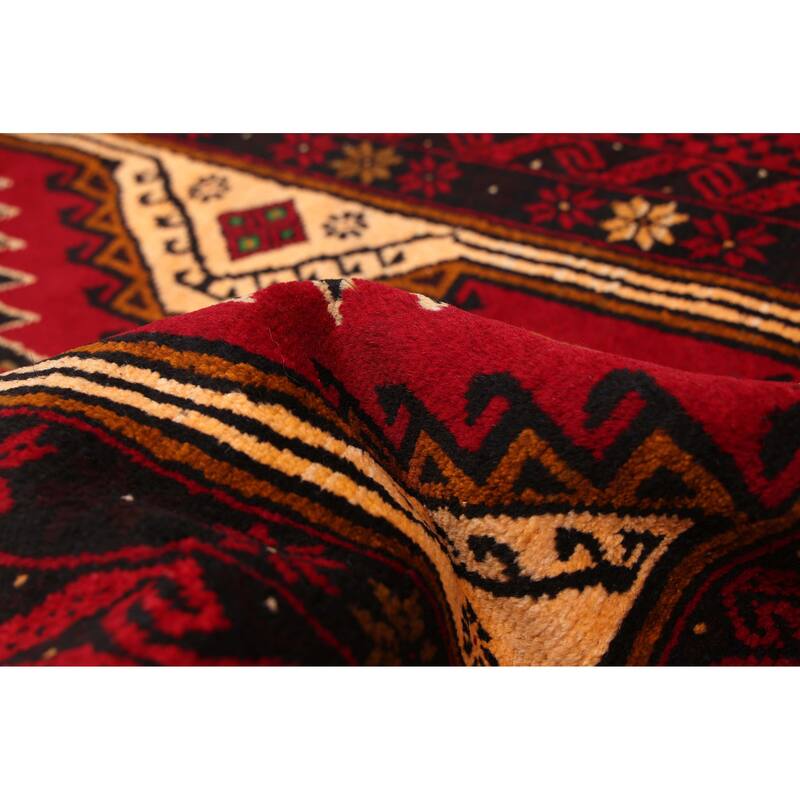 ECARPETGALLERY Hand-knotted Teimani Red Wool Rug - 3'8 x 6'9
