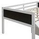 preview thumbnail 14 of 17, Climbing Frame & Rope Design Loft Bed with Slide and Double-sided Chalkboard, Twin size, White