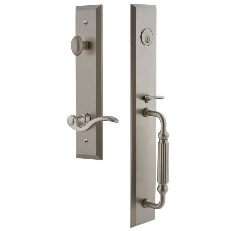 Grandeur Fifth Avenue Solid Brass Rose Left Handed Dummy Full Plate - Satin Nickel