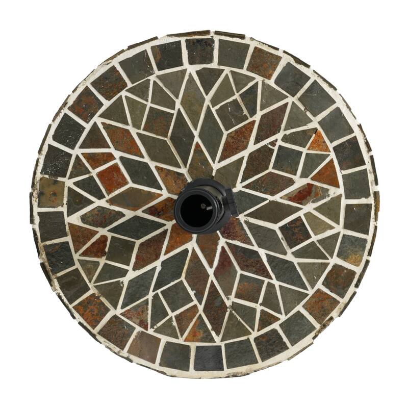 Christopher Knight Home - Enzo Tile Round Umbrella Base with Adjustable Pole Holder