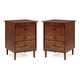 preview thumbnail 27 of 32, Walker Edison Bullrushes Solid Wood 3-Drawer Nightstand, Set of 2