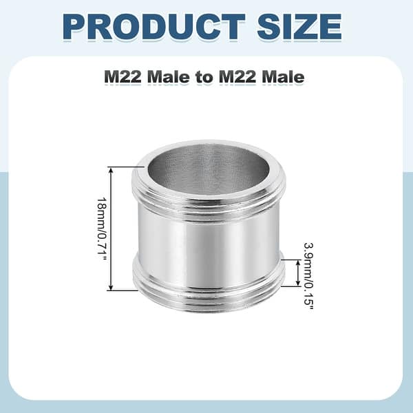 dimension image slide 17 of 23, Faucet Aerator Adapter, Male to Male Brass Faucet Adapter with Washer for Kitchen Bathroom Sink Water Filter - Silver