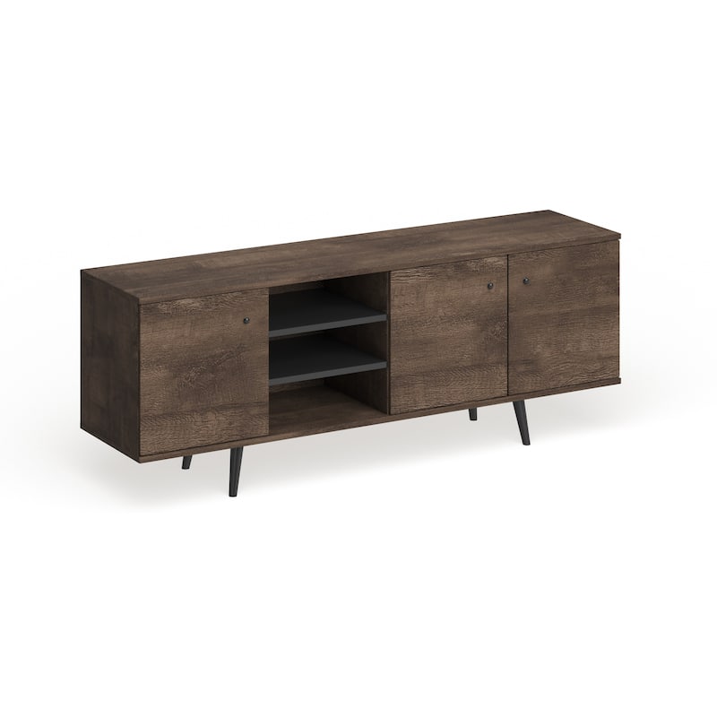Carson Carrington Hitra Mid-century 3-cabinet TV Stand - Brown
