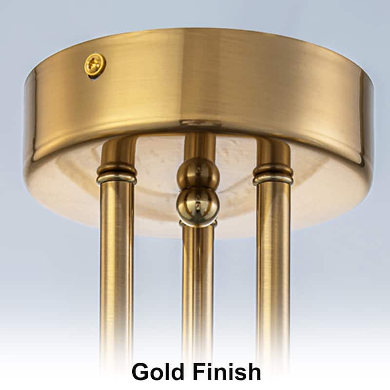 Starsky 3-Light Modern Sputnik Seeded Glass Globes Semi Flush Mount Ceiling Light