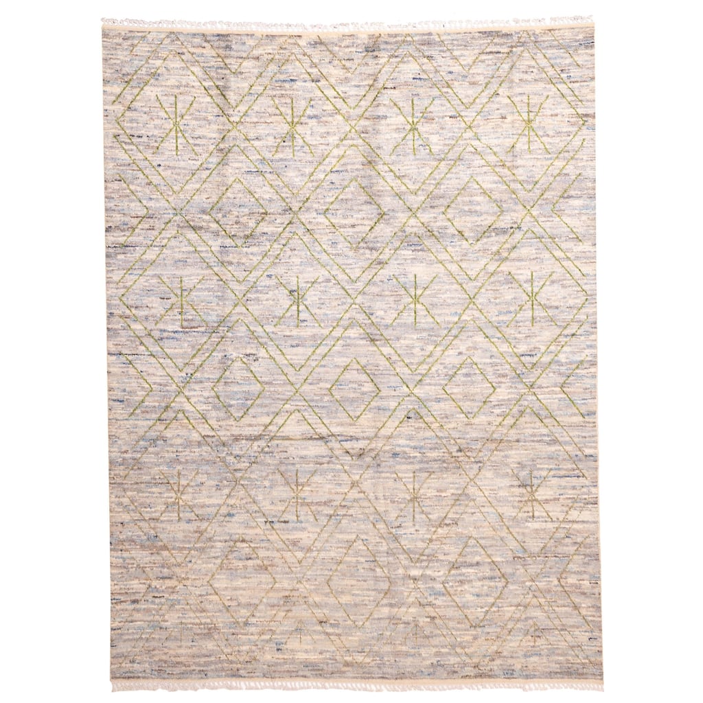 ECARPETGALLERY Hand-knotted Pak Finest Marrakesh Light Blue Wool Rug - 9'3 x 11'9