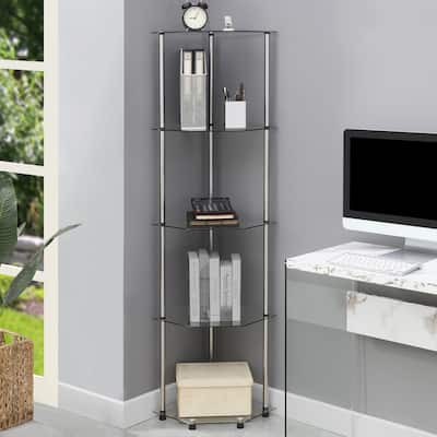 Convenience Concepts Designs2Go Classic Glass 5 Tier Corner Tower
