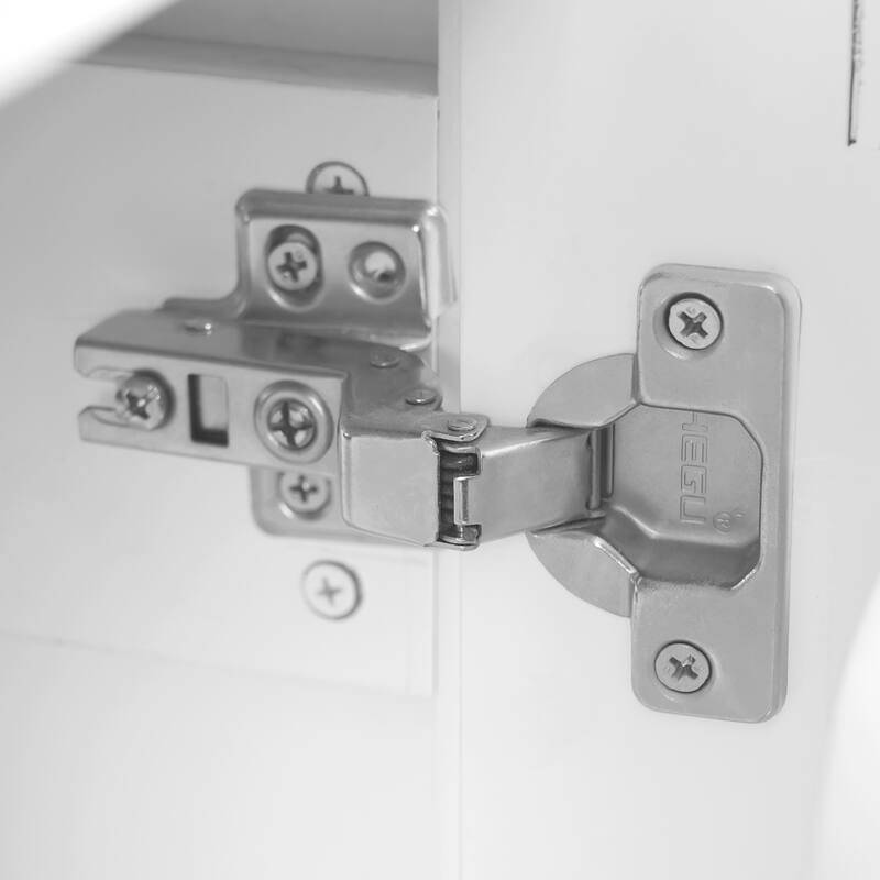 Roomfitters 20" Bathroom Vanity with Ceramic Sink, Soft-Close Door, Adjustable U-Shaped Shelf and Door Rack