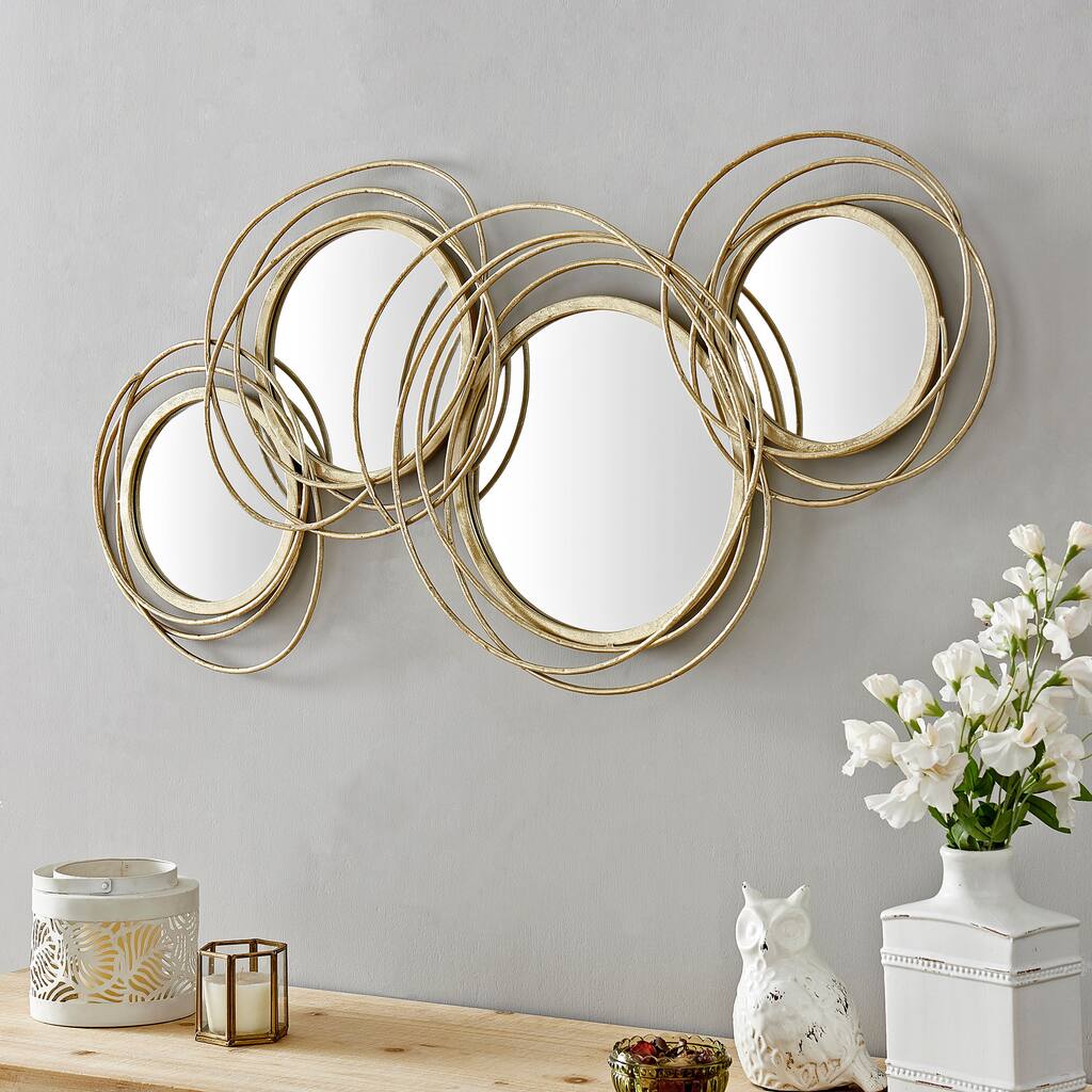FirsTime & Co. Gold Gabrielle Swirl Mirror, Metal