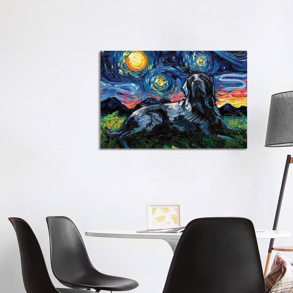 iCanvas "Black Labrador Night III" by Aja Trier Canvas Print