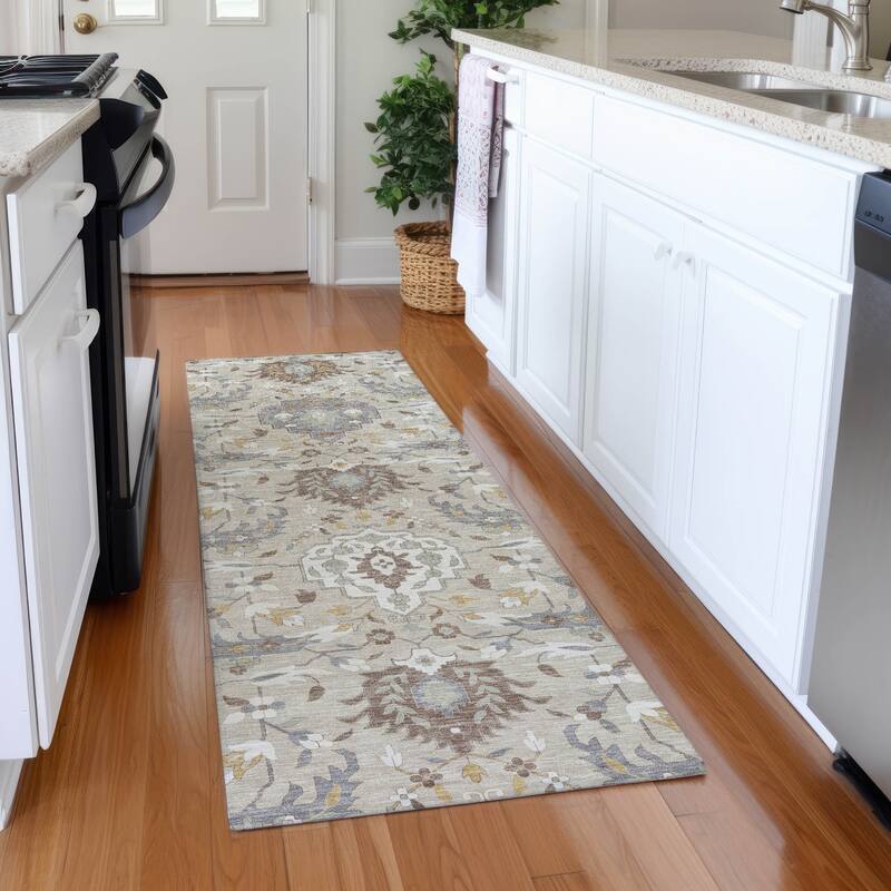 Premium Washable Super Soft Traditional Majestic Mayfield Rug - Beige - 2'3" x 7'6"