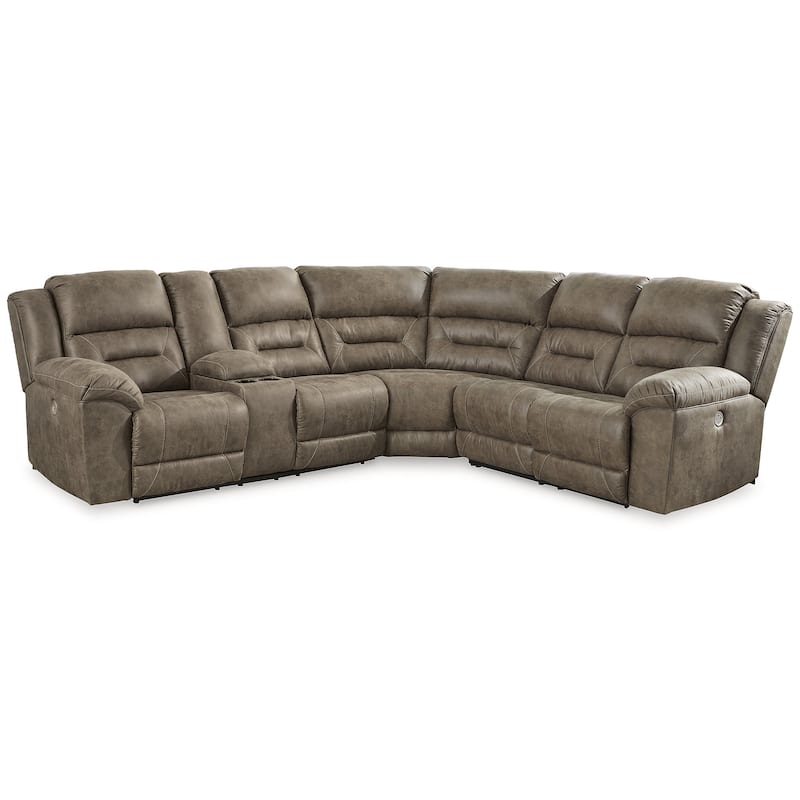 Signature Design by Ashley Ravenel Brown 3-Piece Power Reclining Sectional - 106"W x 93"D x 43"H