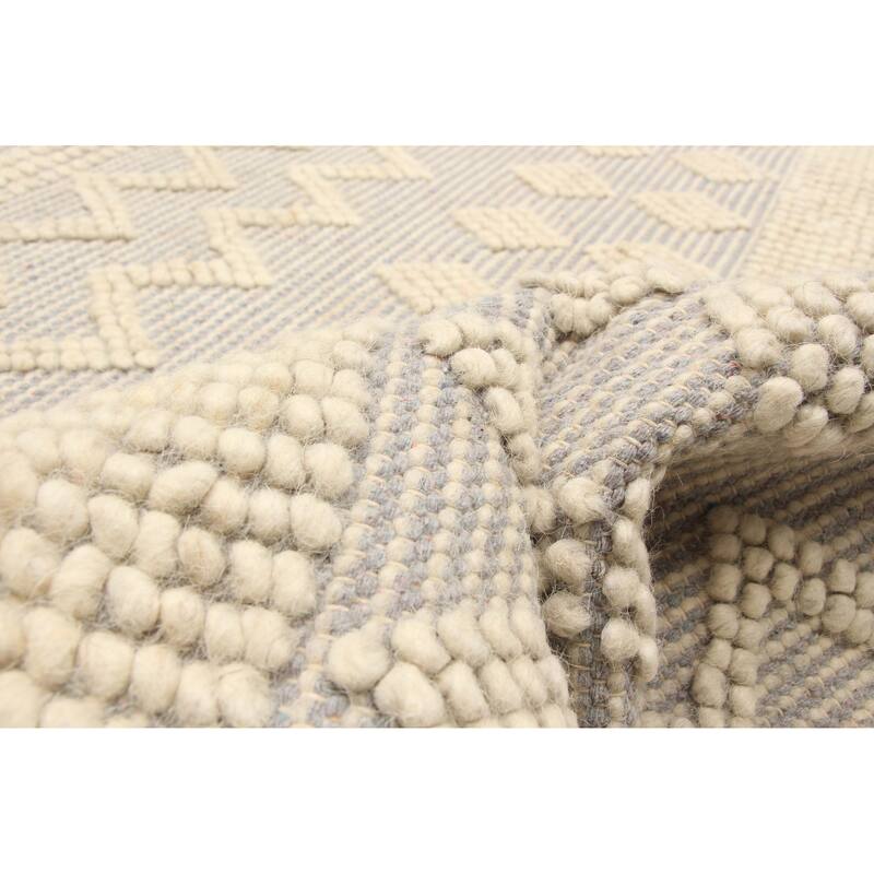 ECARPETGALLERY Braid weave Sienna Cream Wool Rug - 5'0 x 8'6